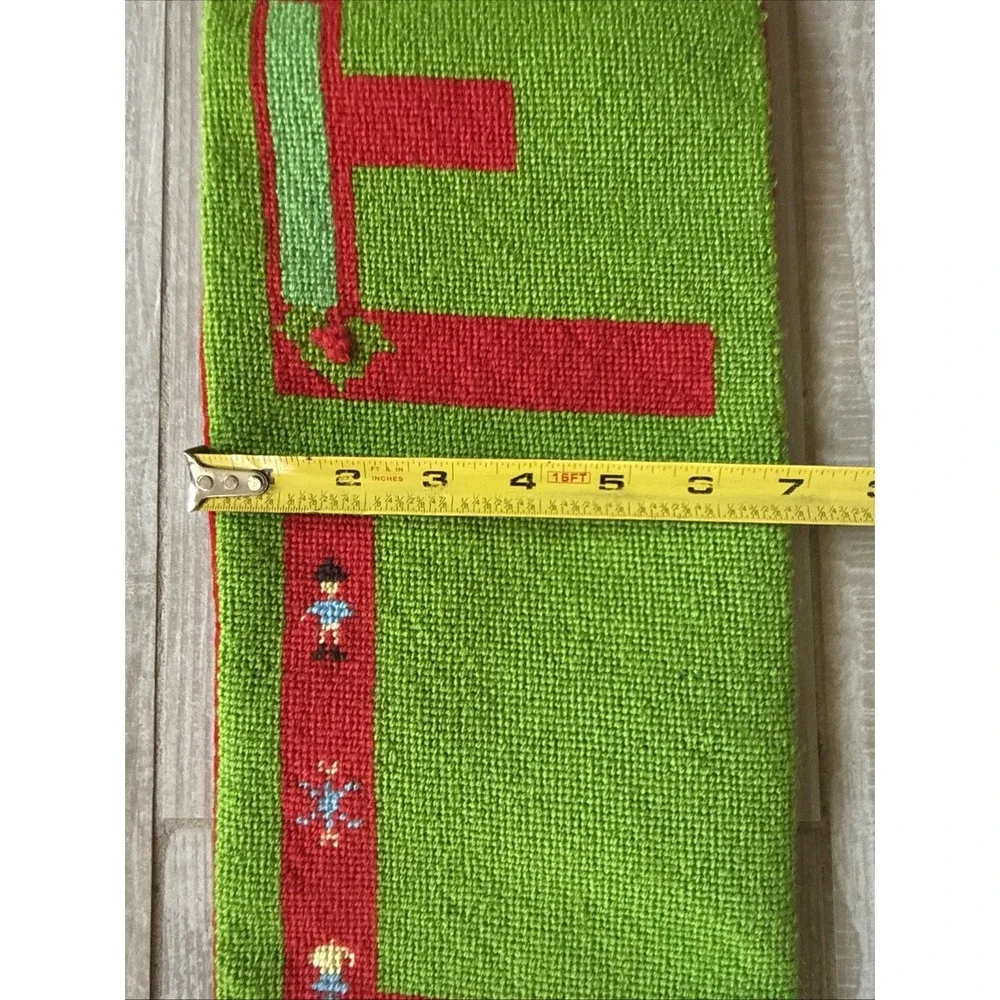 VTG NOEL TAPESTRY NEEDLEPOINT Christmas Wall Hanging Decor Handmade 44
